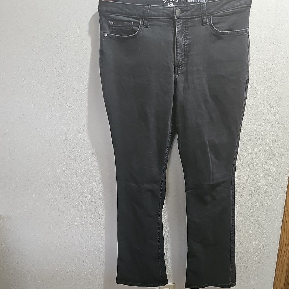 Riders by Lee Women's Dark Gray Straight Leg Jeans